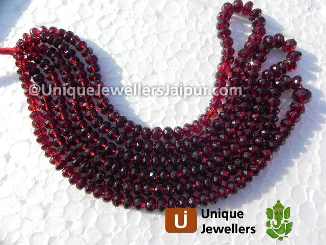 Garnet Micro Cut Roundelle Beads